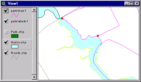[Image of hydro lines after being grabbed and split, with yellow lines about to be cut]