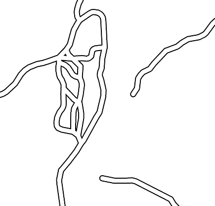 Merged cased road lines.