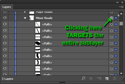 Targeting a sublayer